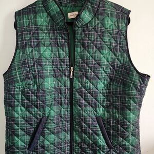 Emerald Green Quilted Vest with Black Accents